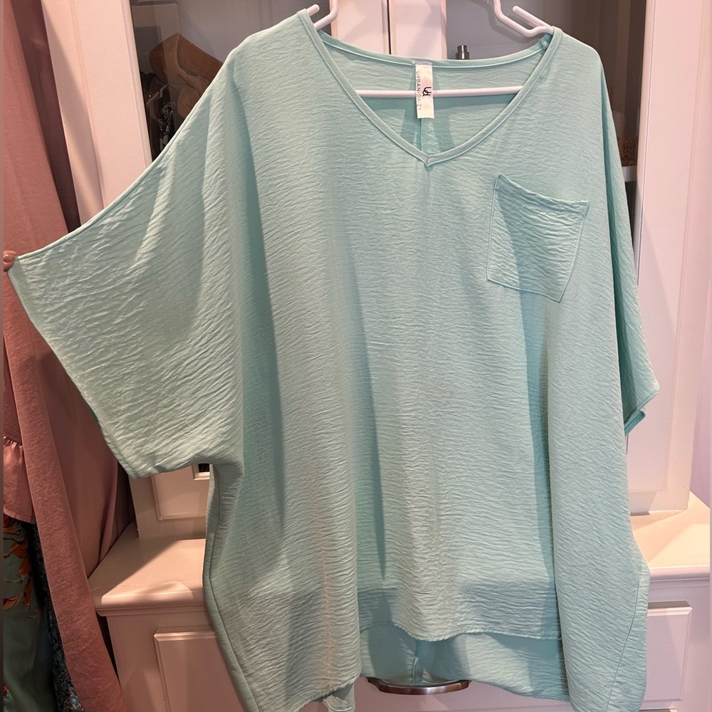 Teal oversized top